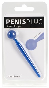 Синий уретральный стимулятор Penis Plug - 9,6 см.