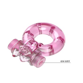 Розовое эрекционное кольцо с вибрацией Ring