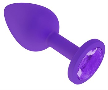 Фиолетовая силиконовая пробка с фиолетовым кристаллом - 7,3 см.
