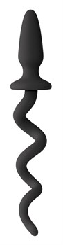 Черная анальная пробка с хвостом-спиралью Oinkz