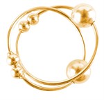 Золотистые клипсы на грудь с шариком Gold Nipple Bull Rings - фото 129843