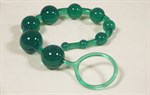 Анальные шарики на жесткой сцепке (зеленые) - фото 129975