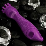 Сиреневый вибромассажер с тремя съемными насадками - фото 235557