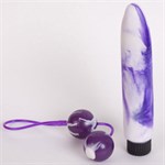 Вибратор+шары Pleusure Pack фиолетовый - фото 202003