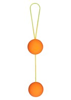 Веселенькие оранжевые вагинальные шарики Funky love balls - фото 202026