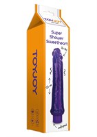 Водонепроницаемый вибратор с рельефом SUPER SHOWER SWEETHEART - 23 см. - фото 202048
