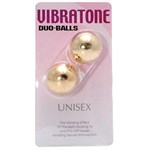 Шарики вагинальные золотые Vibratone dua-balls - фото 696177