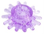 Фиолетовое гелевое эрекционное кольцо с шипиками - фото 143887