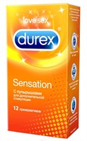 Презервативы с точечной структурой Durex Sensation - 12 шт. - фото 291796