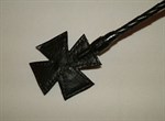 Чёрный плетеный стек с крестом на конце - 70 см. - фото 291818