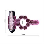 Розовое эрекционное кольцо с вибростимуляцией клитора Baile - фото 1430947