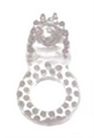 Прозрачное эрекционное кольцо со стимулятором клитора - фото 130859