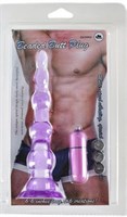 Фиолетовый анальный вибромассажёр-ёлочка - 14,5 см. - фото 130884