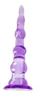 Фиолетовый анальный вибромассажёр-ёлочка - 14,5 см. - фото 239395