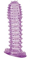 Гелевая фиолетовая насадка с шипами - 12 см. - фото 292327