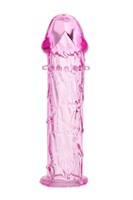 Гладкая розовая насадка с усиками под головкой - 12,5 см. - фото 305551