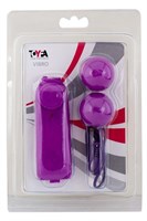 Фиолетовые вагинальные шарики с вибрацией Toyfa Basic 885007 - фото 696651