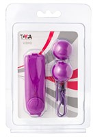 Фиолетовые вагинальные шарики с вибрацией Toyfa Basic 885007 - фото 707986