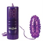 Фиолетовое водонепроницаемое виброяйцо с пупырышками - фото 205946