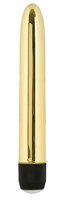 Золотой классический вибратор с кристаллом PRECIOUS GEMS 6in - фото 203309