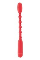 Красный анальный вибратор-палочка - 19 см. - фото 186583