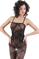 Черный боди-комбинезон с узорами-бантиками и вырезом - фото 237518 Черный боди-комбинезон с узорами-бантиками и вырезом - фото 237518
