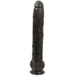 Черный длинный фаллоимитатор с мошонкой Dick Rambone Cock - 42,4 см. - фото 129688