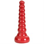 Ребристая анальная втулка Red Boy Anal Wand Butt Plug - 21,3 см. - фото 140564