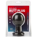 Круглая черная анальная пробка Classic Round Butt Plugs Large - 12,1 см. - фото 1385756