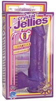 Фиолетовый фаллос на присоске CRYSTAL JELLIES - 20,5 см. - фото 205373