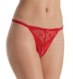 Трусики-стринг с цветочной вышивкой и вырезом - фото 205496