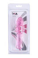 Стимулирующая розовая насадка с шишечками и шипами - 13,5 см. Toyfa Basic 888010-3 - фото 702655