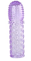 Насадка гелевая фиолетовая с точками, шипами и наплывами - 13,5 см. - фото 120764