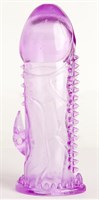 Фиолетовая гелевая насадка с шипами - 13 см. - фото 145271