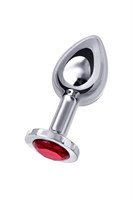 Большая серебристая анальная втулка с красным кристаллом - 8,5 см. - фото 279367 Большая серебристая анальная втулка с красным кристаллом - 8,5 см. - фото 279367