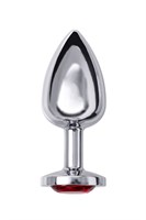 Большая серебристая анальная втулка с красным кристаллом - 8,5 см. - фото 279368 Большая серебристая анальная втулка с красным кристаллом - 8,5 см. - фото 279368