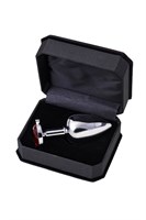 Большая серебристая анальная втулка с красным кристаллом - 8,5 см. - фото 279370 Большая серебристая анальная втулка с красным кристаллом - 8,5 см. - фото 279370