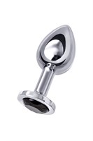 Большая серебристая анальная втулка с чёрным кристаллом - 8,5 см. - фото 279387 Большая серебристая анальная втулка с чёрным кристаллом - 8,5 см. - фото 279387