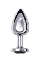 Большая серебристая анальная втулка с чёрным кристаллом - 8,5 см. - фото 279388 Большая серебристая анальная втулка с чёрным кристаллом - 8,5 см. - фото 279388