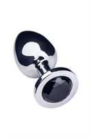 Большая серебристая анальная втулка с чёрным кристаллом - 8,5 см. - фото 279389 Большая серебристая анальная втулка с чёрным кристаллом - 8,5 см. - фото 279389