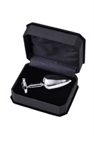 Большая серебристая анальная втулка с чёрным кристаллом - 8,5 см. - фото 279390 Большая серебристая анальная втулка с чёрным кристаллом - 8,5 см. - фото 279390