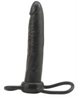 Чёрная насадка на пенис для анальной стимуляции WHATA MAN - 16 см. - фото 145362