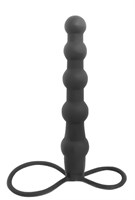 Черная ёлочка-насадка для двойного проникновения Mojo Bumpy - 15 см. - фото 413135