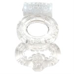 Прозрачное эрекционное кольцо с вибрацией Climax Gems Crystal Ring - фото 293939