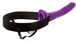 Мужской полый фиолетовый страпон 10  Purple Passion Hollow Strap-On - 24 см. - фото 294042