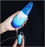 Голубой вибромассажер Волшебный язычок с вибро-яйцом - 16 см. - фото 239939 Голубой вибромассажер Волшебный язычок с вибро-яйцом - 16 см. - фото 239939