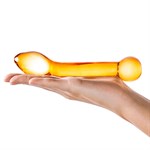 Золостистый стеклянный стимулятор простаты Honey Dripper - 17 см. 11580