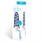 Пупырчатый стеклянный стимулятор с рукоятью, 12 см - фото 208675