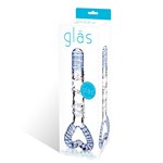 Стеклянный стимулятор с выпуклыми линиями на теле и рукоятью-сердцем - 13 см. - фото 208689 Стеклянный стимулятор с выпуклыми линиями на теле и рукоятью-сердцем - 13 см. - фото 208689