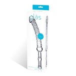 Стеклянный фаллос с длинной ручкой, 22 см - фото 208713